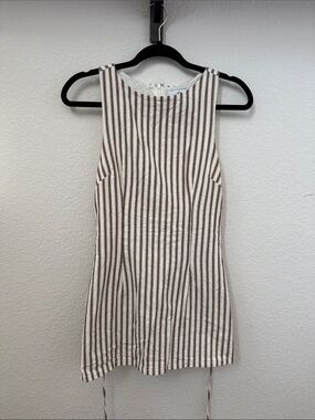 Princess Polly Yukimo Romper - Cream/Brown Striped Size US 6